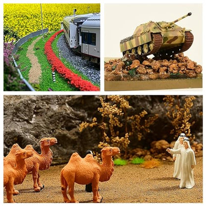 Miniature Rock Basing Kit Miniature Rock Landscape Rocks DIY Terrain Model Kit Basing Kit for Terrain Scenery Landscape Model Railroad Sand Table Material, Black and Dark Red - color: Black and Dark Red