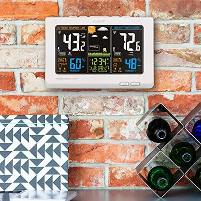 La Crosse Technology Wireless Atomic Digital Color Forecast Station with Alerts, White (308-1414W) - color: white