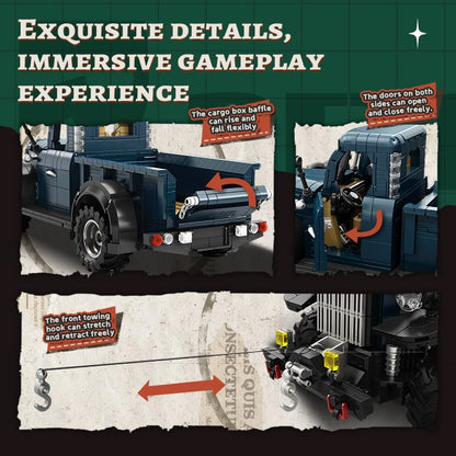 Retro 1:16 Semi Truck Model Kit for Adults 1199pcs - style: Retro 1:16 Semi Truck