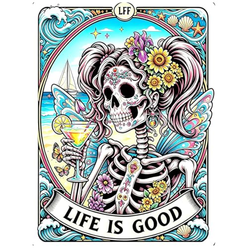 Skull Diamond Art Kits for Adults Beginners, Diamond Painting Kits 12x16 in - color: Beach Skull