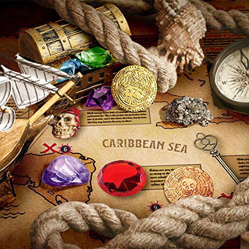Jumbo Pirate Dig Kit - 12 Treasures, Gems&Coins, Pirate Toys for Kids Gift - style: Jumbo Pirate Dig Kit