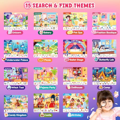 JoyCat Search & Find Activity Books, Educational Toy for Girls Ages 3-6 - style: Girl Themes