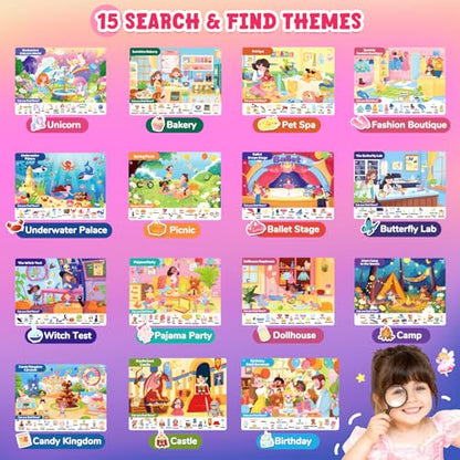 JoyCat Search & Find Activity Books, Educational Toy for Girls Ages 3-6 - style: Girl Themes
