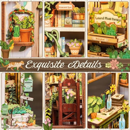 CUTEBEE Book Nook Kit - DIY Miniature House Dollhouse Kit for Adults