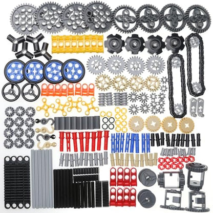 270pcs Technic-Parts Wheels-Axles-Chain-Gears-Tire-Link,Random Color pieces