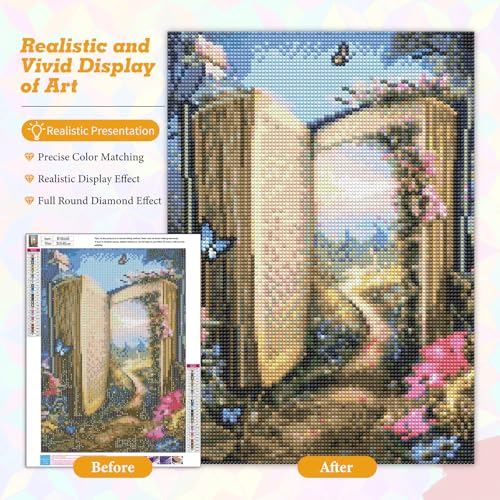 Magic Book Diamond Art Kits for Adults Beginners 12x16 in, DIY Craft Gift - color: DP-US09