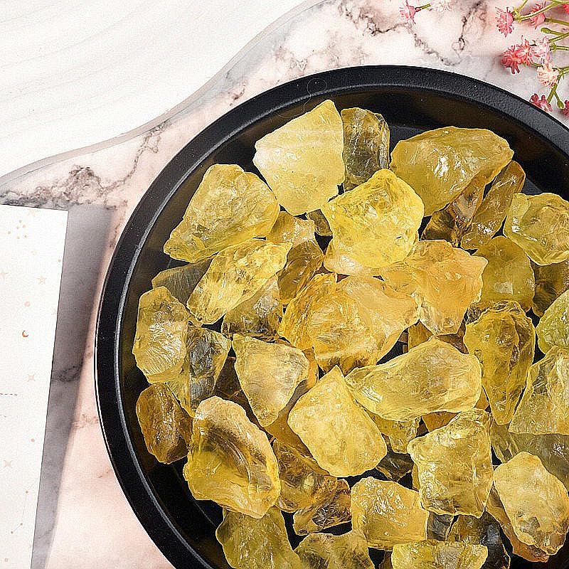 Zenkeeper 1Lb Authentic Raw Citrine Crystal Stone Rough Gemstones Fountain Rocks for Tumbling, Cabbing, Polishing, Wire Wrapping, Wicca & Reiki Crystal Healing - color: Citrine Crystal