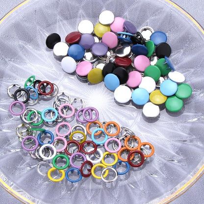 MIFOLEU Colorful Snap Button Kit, 9.5mm Sets Snaps for Fabric with Tool - color: 200 Sets/Colorful/Mix-9.5mm
