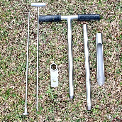 Soil Sample Probe 40” with Ejector and Foot Pedal,Soil Probe Stainless Steel T-Style Handle Soil Test Kit,Soil Probe Rod for Soil Sampling Plant Care/Agriculture/Garden/Farm - size: 40”S/T-Style