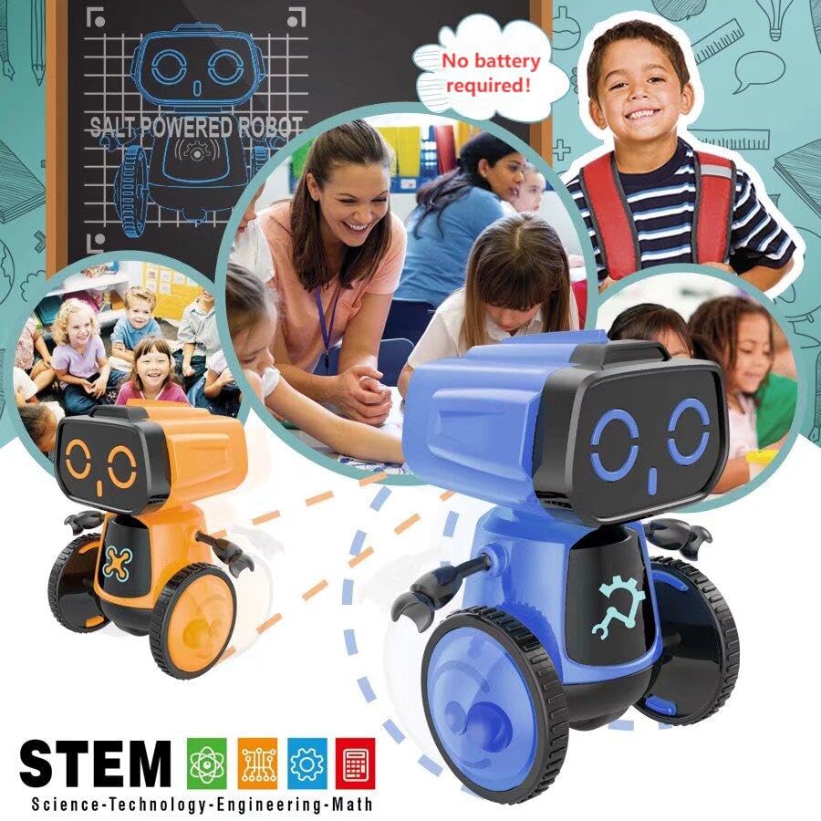 STEM Salt Water Robot Kit, No Battery, DIY,Eco-Friendly,5+（Blue） - color: Blue