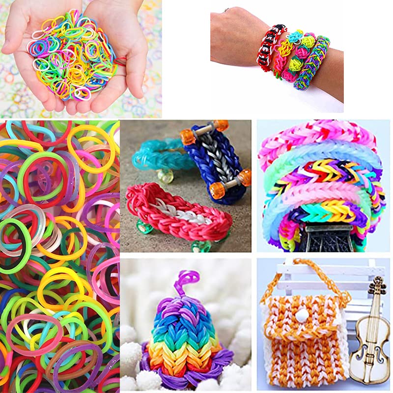 6000-Pack Rubber Loom Bands Making Kit,50PCS S-Clips10-Hooks,Colorful Rubber Bands Refill Kits for Weaving DIY Crafting Gift (Dark Blue) - color: 04 Dark Blue