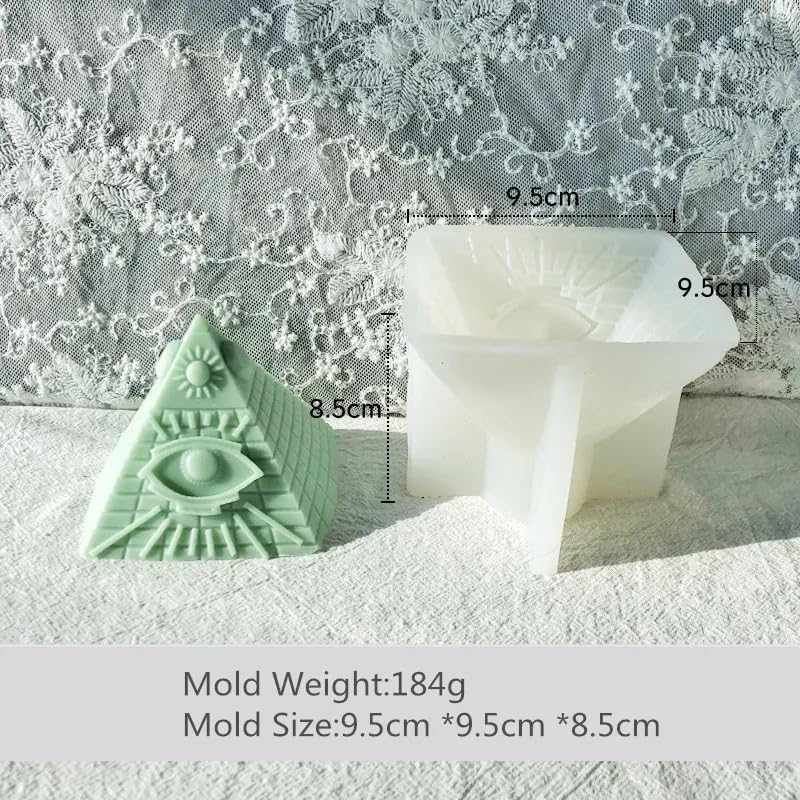 Candle Molds - Silicone Mold for Candles Making, DIY 3D Moulds for Soy Wax, Beeswax, Scented Candle, Valentine's Day Gifts (Pyramid) - color: Pyramid