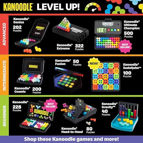 Educational Insights Kanoodle Genius - 3D Brain Teaser Puzzles for Kids, Spatial Puzzle Games for Adults, Teens and Kids, Problem Solving Toys and Logic Puzzles, Single Player Games