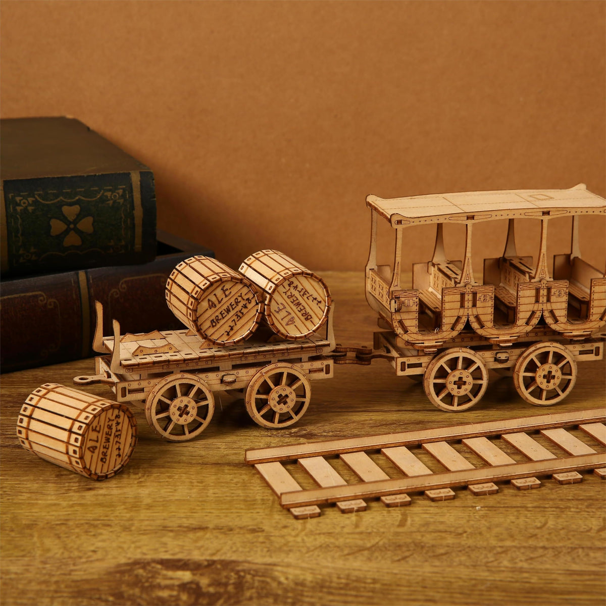 3D Wooden Puzzle for Adults, Mechanical Wine Truck Model, DIY Vehicle Model Building Kit Handicraft Wood Craft Hobbies Toy, Birthday for Hobbyist 14+ Family Women Men, 278 Pcs - style: Wine Truck